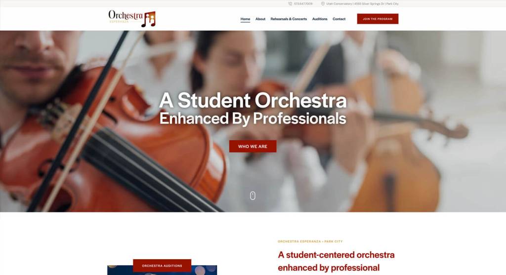Orchestra Esperanza - Website Production